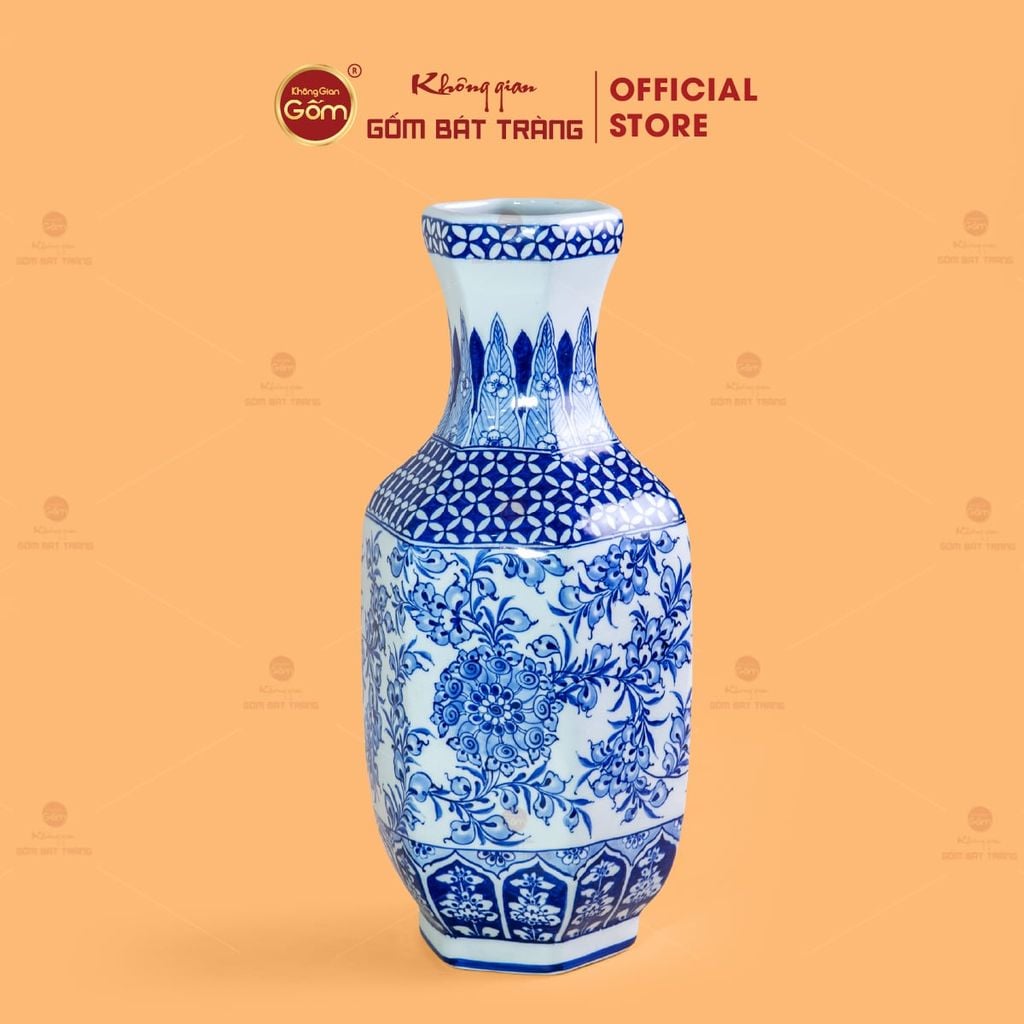 Lọ Hoa Dáng Chai Vẽ Hoa
