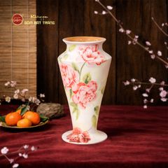 Lọ Hoa Dáng Cúp Miệng Loe Vẽ Hoa