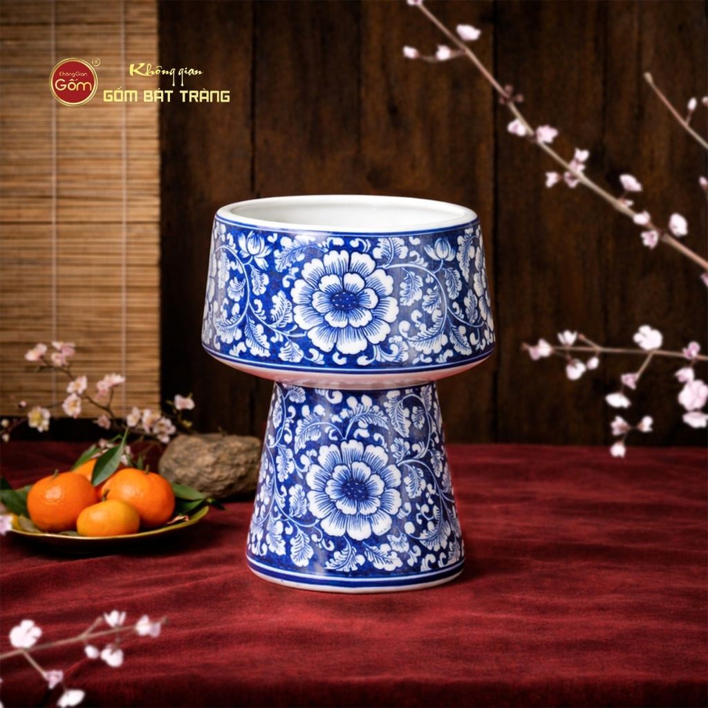 Lọ Hoa Dáng Nấm Họa Tiết Ngàn Hoa