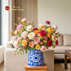 Lọ Hoa Dáng Nấm Họa Tiết Ngàn Hoa