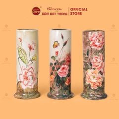 Lọ Hoa Dáng Ống Vẽ Hoa