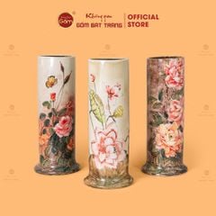 Lọ Hoa Dáng Ống Vẽ Hoa