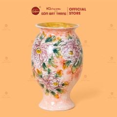 Lọ Hoa Miệng Loe Dáng Bầu Vẽ Hoa