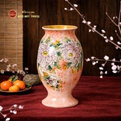 Lọ Hoa Miệng Loe Dáng Bầu Vẽ Hoa