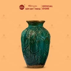 Bình Hoa Men Ngọc Bọc Đồng Họa Tiết Cô Gái