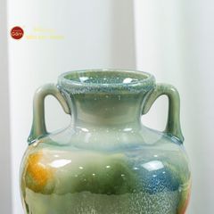 Lọ Hoa Tai Cúp Men Chảy Họa Tiết Búp Sen