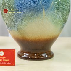 Lọ Hoa Tai Cúp Men Chảy Họa Tiết Búp Sen