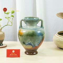 Lọ Hoa Tai Cúp Men Chảy Họa Tiết Búp Sen