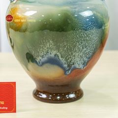 Lọ Hoa Tai Cúp Men Chảy Họa Tiết Búp Sen