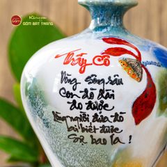 Lọ Tuyết Mai Men Chảy Vẽ Thư Pháp