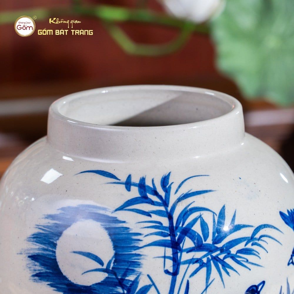 Lọ Hoa Vẽ Chim Trúc