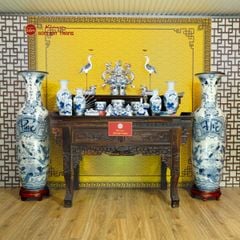 Lộc Bình 1M4 Men Rạn Vẽ Kỹ Phúc Đức