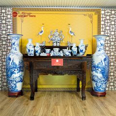 Lộc Bình 1M4 Men Lam Công Đào