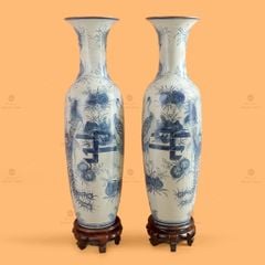 Lộc Bình 1M4 Men Rạn Vẽ Kỹ Phúc Đức