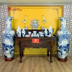 Lộc Bình Béo 1M6 Men Lam Phúc Đức