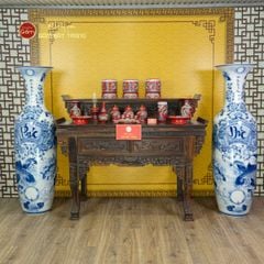 Lộc Bình Men Lam Phúc Đức Vượng Tài Song Ngư