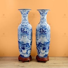 Lộc Bình 1M2 Men Lam Phúc Đức