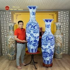 Lộc Bình Men Lam Phúc Đức