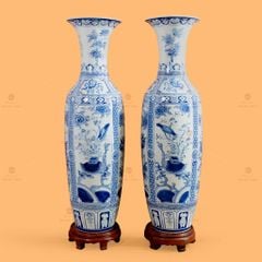 Lộc Bình 1M4 Men Lam Tứ Linh