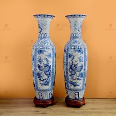 Lộc Bình 1M4 Men Lam Tứ Linh