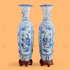 Lộc Bình 1M4 Men Lam Tứ Linh