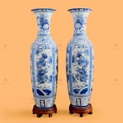 Lộc Bình 1M4 Men Lam Tứ Linh