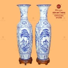 Lộc Bình Men Lam Tứ Quý