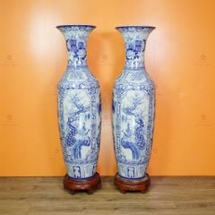 Lộc Bình Men Lam Tứ Quý