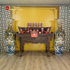 Lộc Bình Men Rạn Phúc Đức Hoa Sen Đắp Nổi