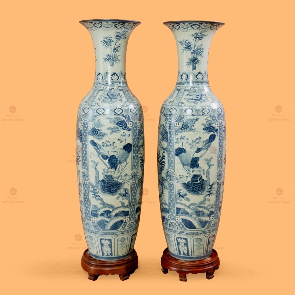 Lộc Bình 1M4 Men Rạn Tứ Linh