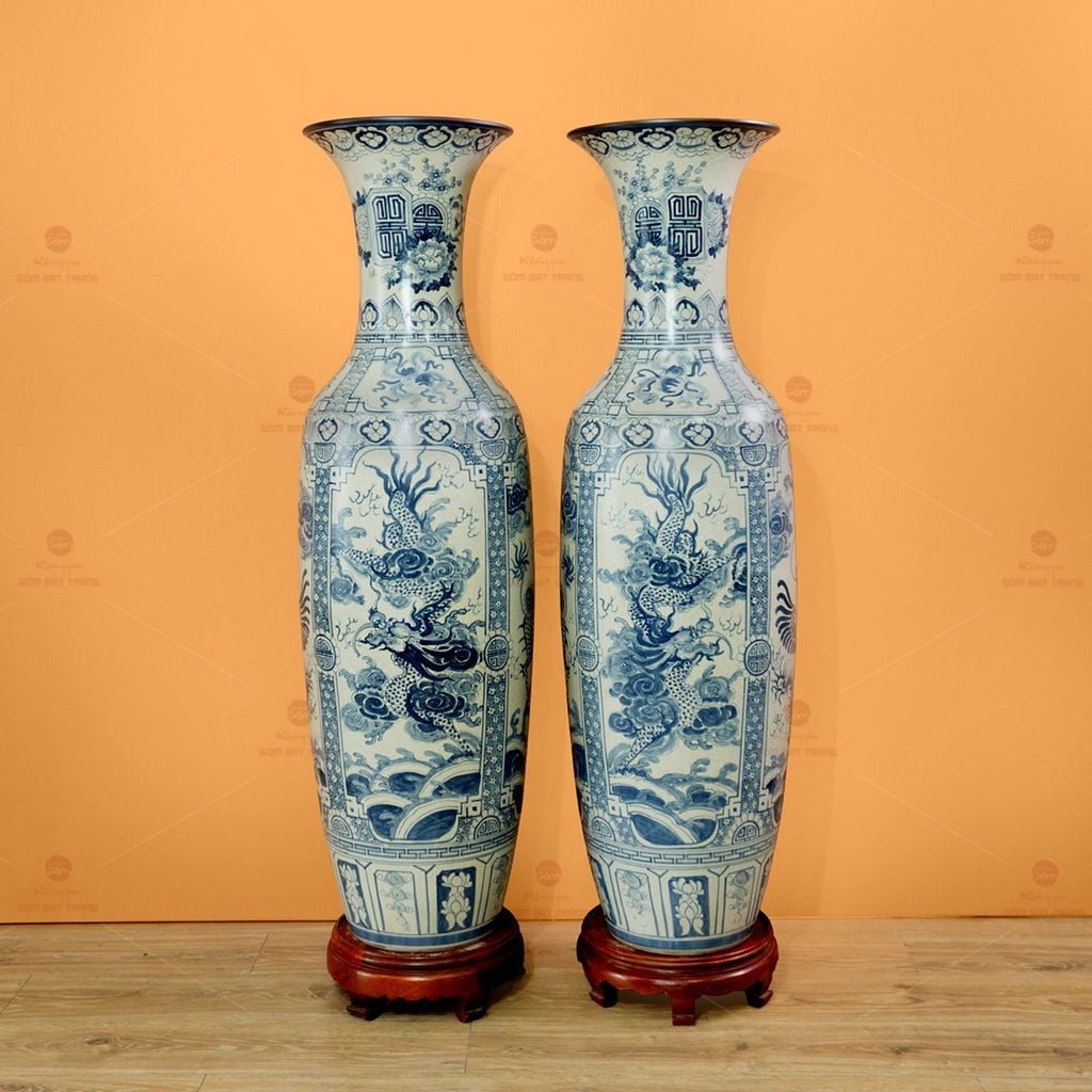 Lộc Bình 1M4 Men Rạn Tứ Linh