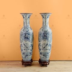 Lộc Bình 1M4 Men Rạn Vẽ Kỹ Phúc Đức