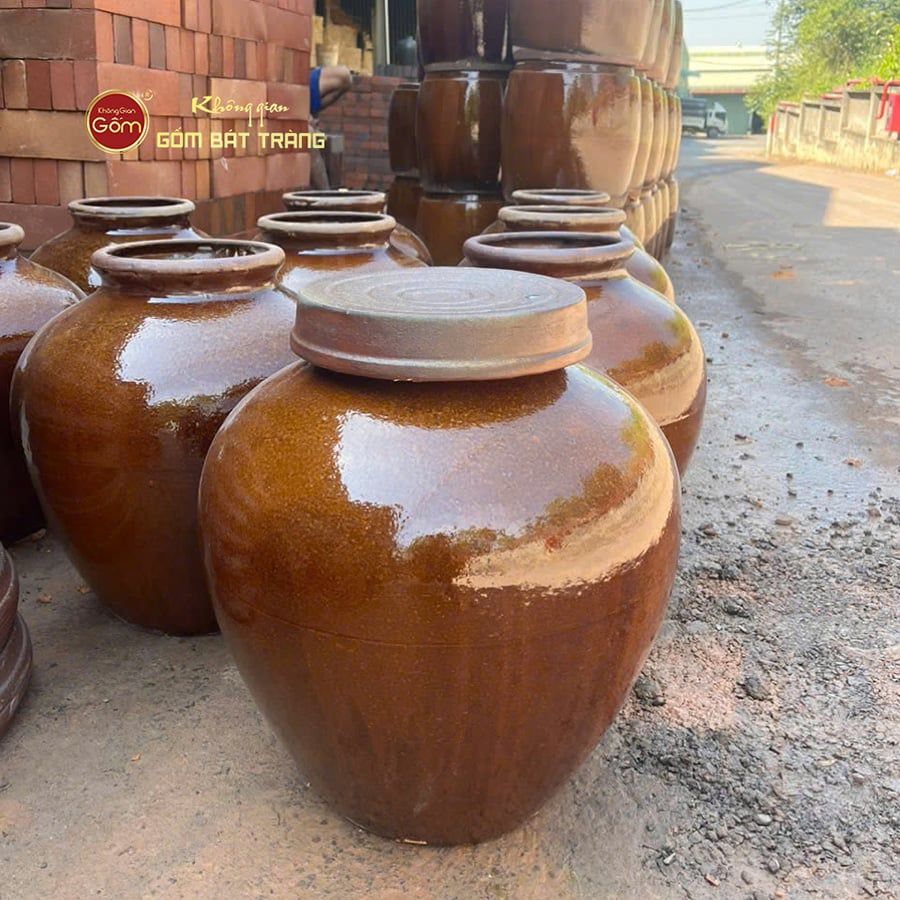 Chum Sành Ngâm Rượu Nắp Lớn Tráng Men