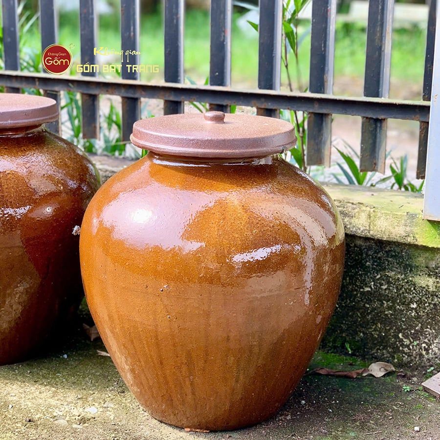 Chum Sành Ngâm Rượu Nắp Lớn Tráng Men