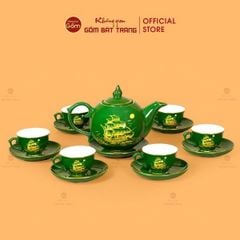 Bộ Trà Men Lục Vẽ Vàng (Nhiều mẫu)