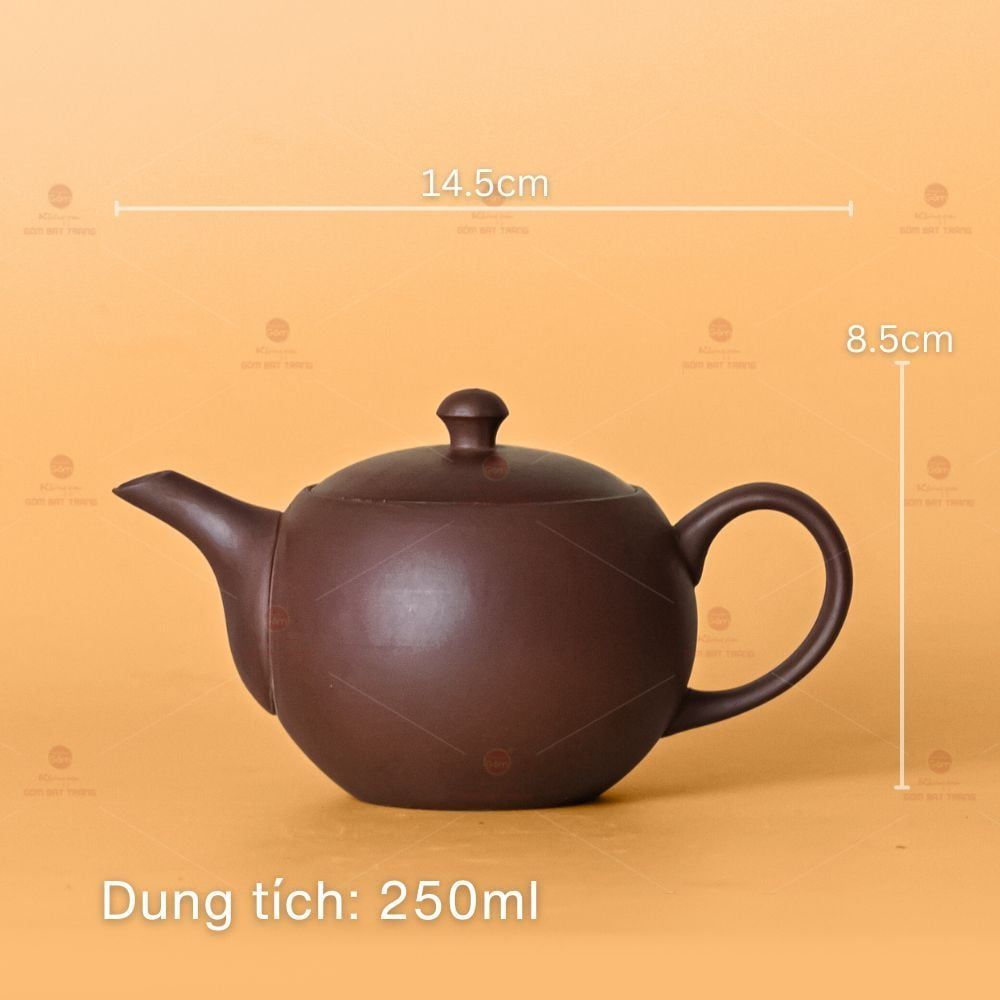 Bộ Ấm Chén An Thổ Túc Trăng To Dáng Mới (Chén Men Tro)