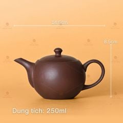 Bộ Ấm Chén An Thổ Túc Trăng To Dáng Mới (Chén Men Tro)