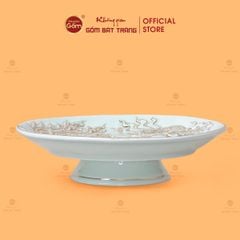 Mâm Bồng Men Ngọc Hoàng Tộc Vẽ Vàng Long Phụng Trình Tường