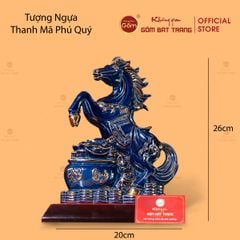 Tượng Ngựa Thanh Mã Phú Quý Vẽ Vàng