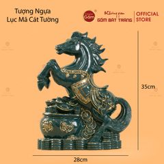 Tượng Ngựa Lục Mã Cát Tường Vẽ Vàng