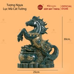 Tượng Ngựa Lục Mã Cát Tường Vẽ Vàng