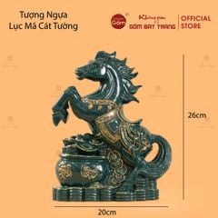 Tượng Ngựa Lục Mã Cát Tường Vẽ Vàng