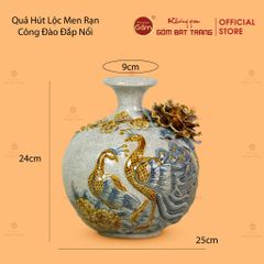 Quả Hút Lộc Men Rạn Công Đào Đắp Nổi