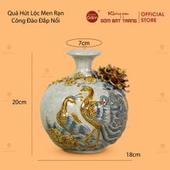 Quả Hút Lộc Men Rạn Công Đào Đắp Nổi