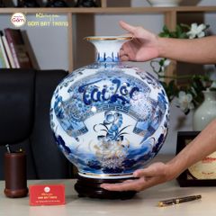 Quả Hút Lộc Cuốn Thư Tài Lộc Hoa Ngư Tụ Khánh Bạch Bảo Vẽ Vàng