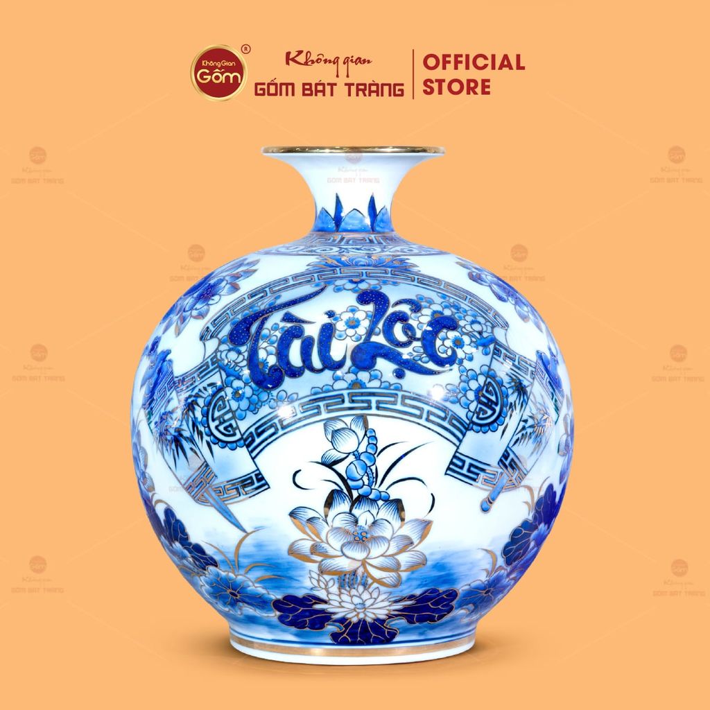 Quả Hút Lộc Cuốn Thư Tài Lộc Hoa Ngư Tụ Khánh Bạch Bảo Vẽ Vàng