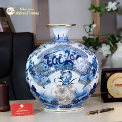 Quả Hút Lộc Cuốn Thư Tài Lộc Hoa Ngư Tụ Khánh Bạch Bảo Vẽ Vàng