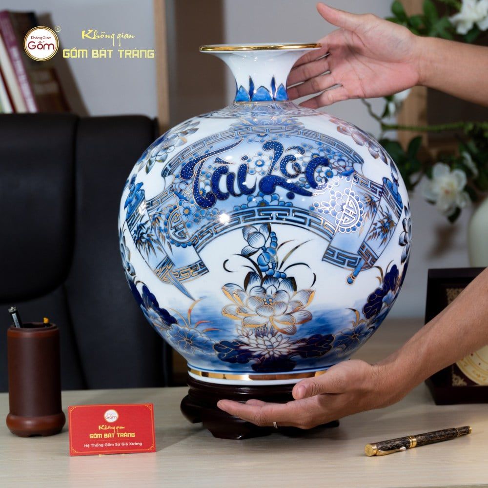 Quả Hút Lộc Cuốn Thư Tài Lộc Hoa Ngư Tụ Khánh Bạch Bảo Vẽ Vàng