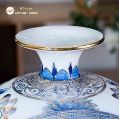 Quả Hút Lộc Cuốn Thư Tài Lộc Hoa Ngư Tụ Khánh Bạch Bảo Vẽ Vàng