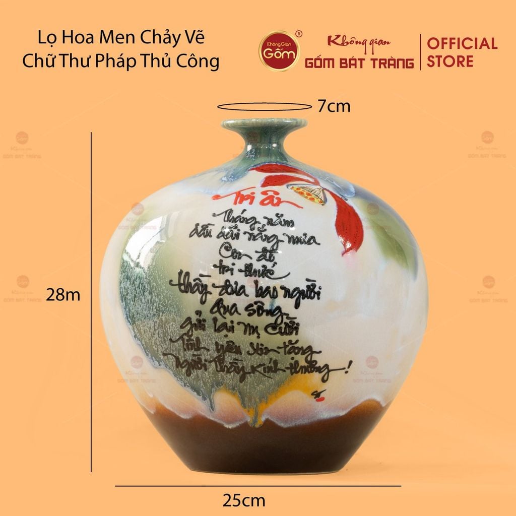 Quả Hút Lộc Men Chảy Vẽ Thư Pháp